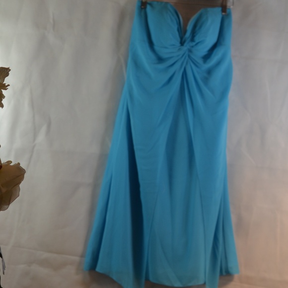 Chiffon-type Strapless Dress Sz 14 - Picture 3 of 7